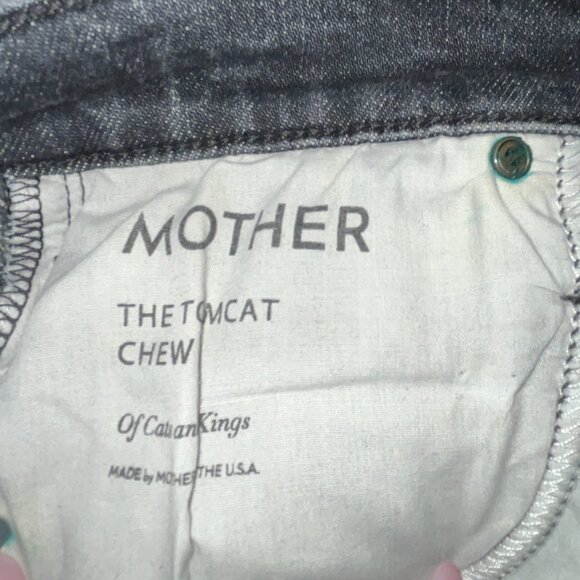MOTHER SUPERIOR THE TOM CAT CHEW BLACK JEANS in OF CATS and KINGS WASH W24 L24 - Picture 12 of 15